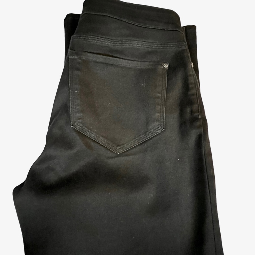 NYDJ Black Leggings/Pant Straight Rich Ponte Stretch Zip Close Back Pocket NWOT - Picture 4 of 6